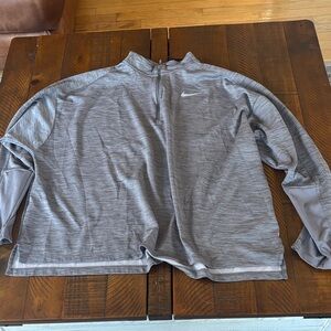 Nike Women's Light Gray Quarter-Zip Pullover Sweatshirt